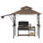 Coffee Brown Heavy-Duty Double-Tier Grill Gazebo, 8x5 FT Steel Frame BBQ Canopy with Side Awnings, Shelves, Hooks, LED Lights and Bottle Opener-126705973