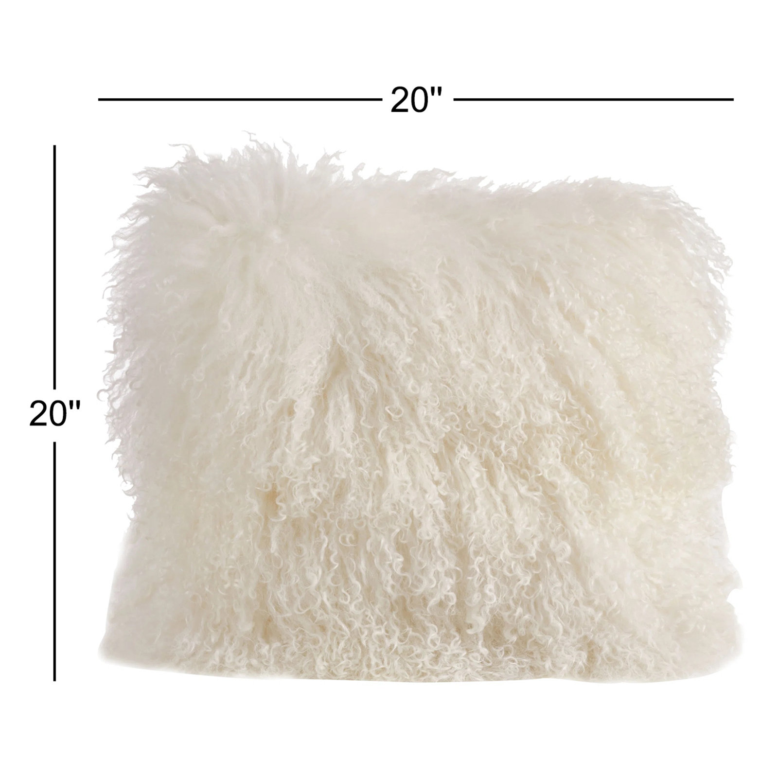 Iyana Wool Throw Pillow, Ivory, Square 20"