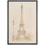 «Eiffel Tower Line Line Paris Architecture Neutral Wall Decor», reproduction d'art sur toile encadrée-1022929616-1022929628
