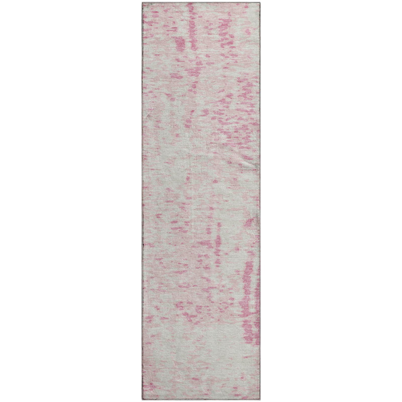 Premium Machine Washable Prisco Pink Rug, Runner 2'3" x 7'6"