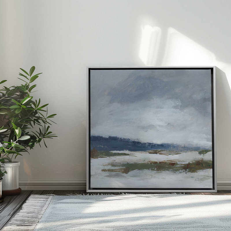 «Cold Winter's Day», reproduction sur toile dans un cadre poli, Cadre argenté, H 12,75 po x l 12,75 po x P 1,75 po