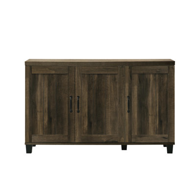 3-Door Shoe Cabinet, 45"W Dark Dusty Oak With 6 Adjustable Shelves And Metal Handles 45"W, Shelves, Fashionable Style