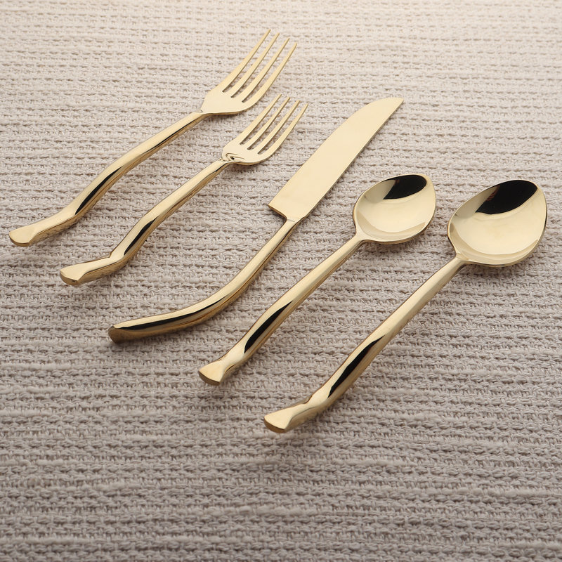 Ensemble de couverts 5 pièces Inox Artisans Twig, service pour 1 personne, Argent