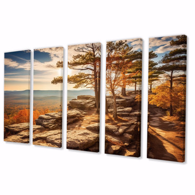 Serene Beauty Of Cheaha State Park II - Landscapes Wall Decor - 5 Equal Panels