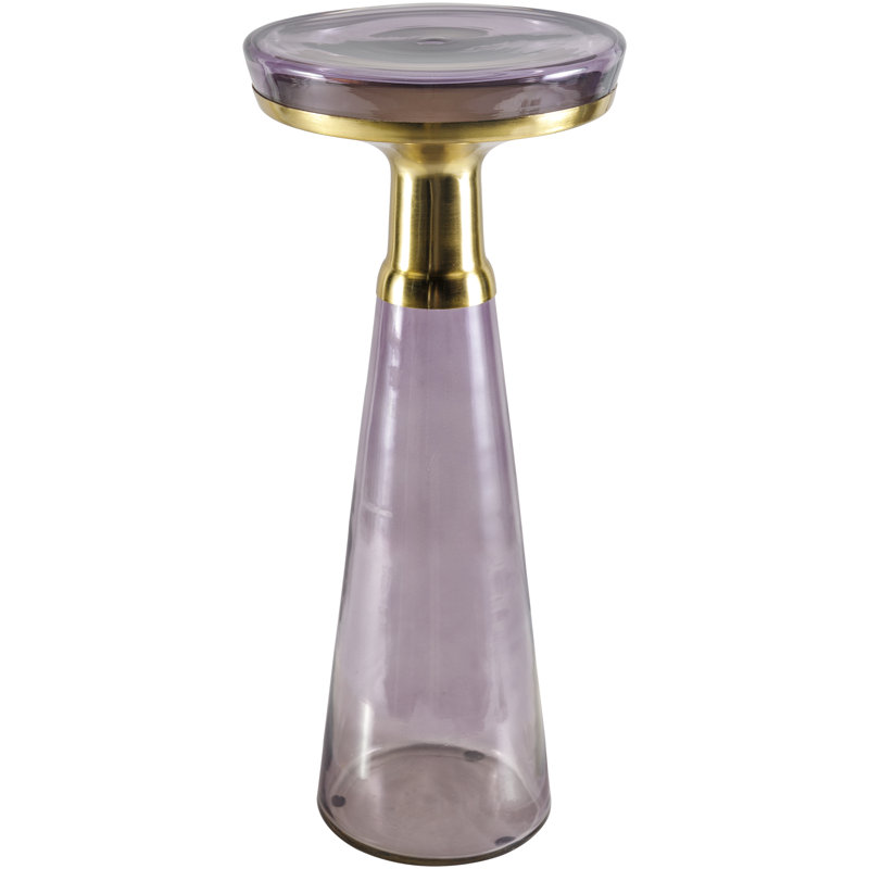 Table de bout moderne Florann, Mauve / Brun clair