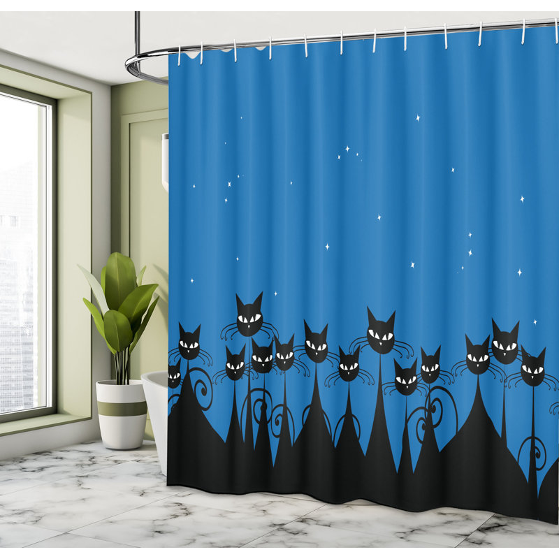 Shower Curtain with Hooks Included, 75"H x 69"W