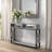 Metal X Frame Console Table with Open Shelves-2001785307