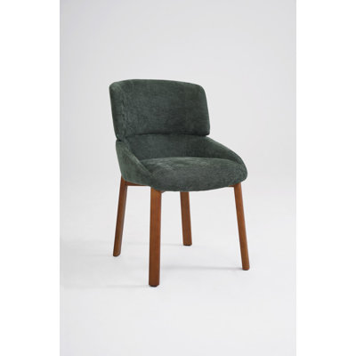 Ensemble de 2 chaises de salle à manger modernes et rembourrées, fauteuil d'appoint de style milieu du siècle avec dossier à plusieurs niveaux et pieds en bois massif pour la cuisine, la salle à manger et le bureau à domicile