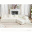 Canapé modulaire blanc crème moderne et minimaliste - rembourré de fibre ronde, anti-froissement, combinaison libre