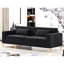 Velours noir 3 places pour le salon, esthétique classique et moderne, doux et spacieux, espace de travail facile d'entretien, canapé de 85,8 po avec style, doux, routine simple-121050303