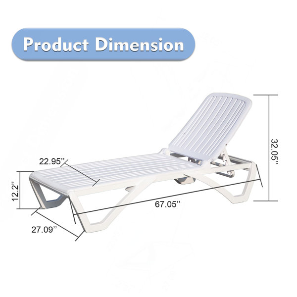 Wrought Studio Outdoor Chaise Lounge, Pool Lounge Chair Plastic ...