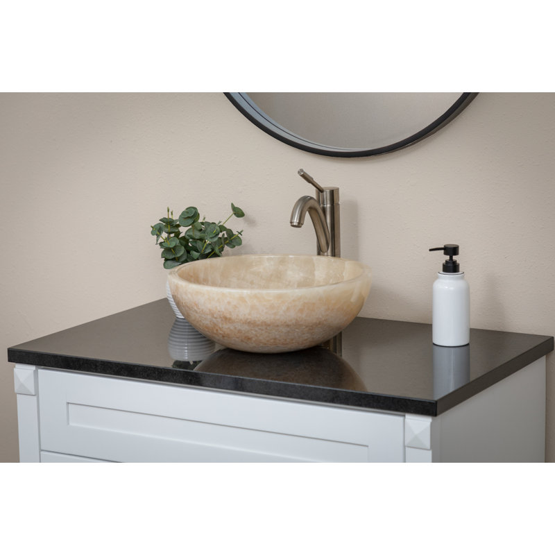 Lavabo de salle de bain circulaire en pierre 16,5 po Eden Bath