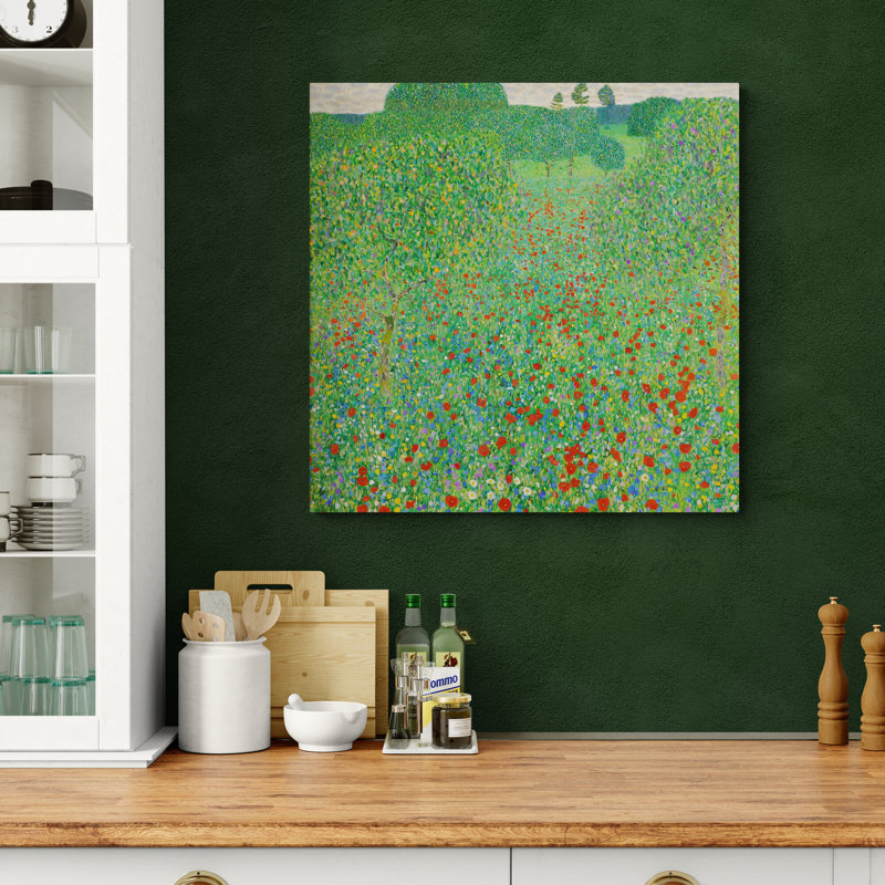 Poppy Fields by Gustav Klimt - Wrapped Canvas Art Prints, 76 cm H x 76 cm W