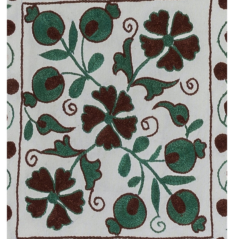 Housse de coussin en soie brodée en dentelle, coussin Suzani fait à la main, taie décorative. 17 x 19 po