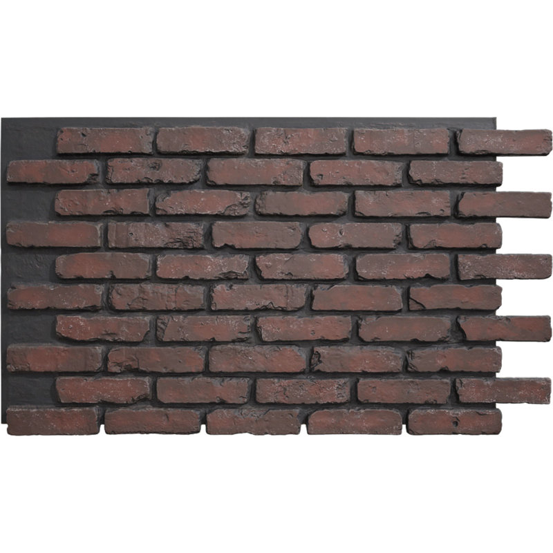 Panneau de faux briques vieillies EverStone, l 46 7/8 po x H 27 po x P 1 1/4 po, couleur cendre, Scorie