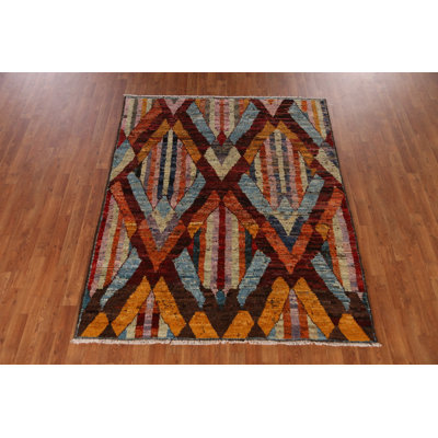 Geometric Moroccan Oriental Rug 5x6