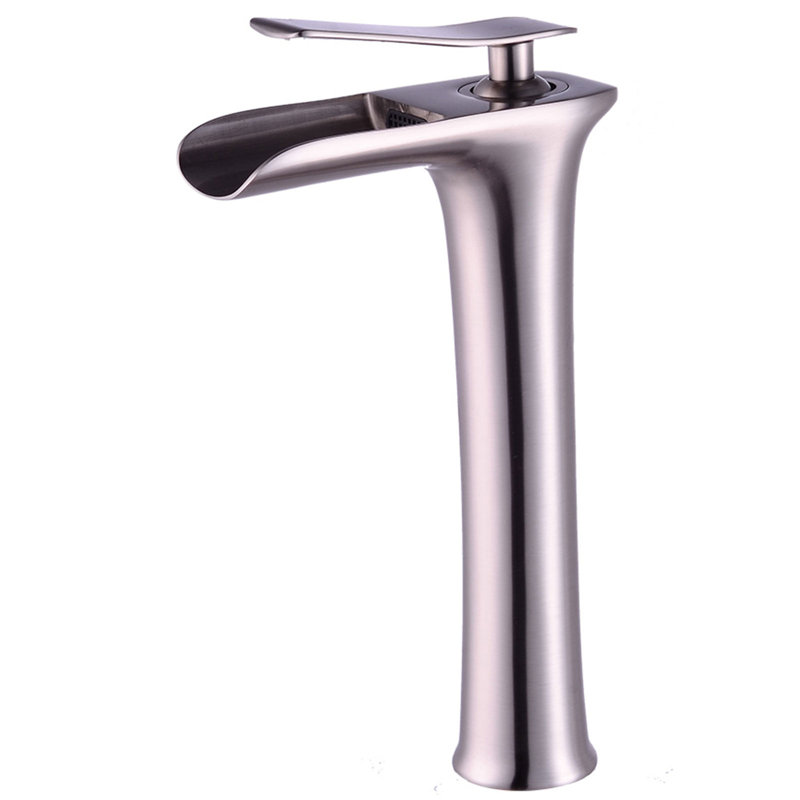 Robinet de salle de bain à un trou, Nickel brossé