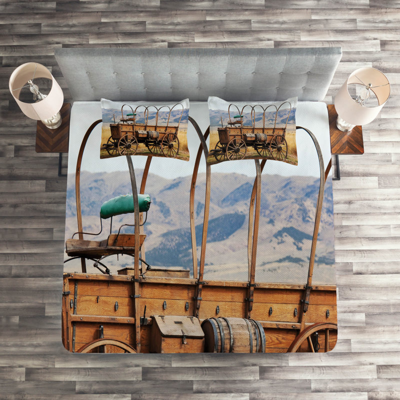 Modern Farmhouse Polyester Coverlet, King Bedspread + 2 Shams
