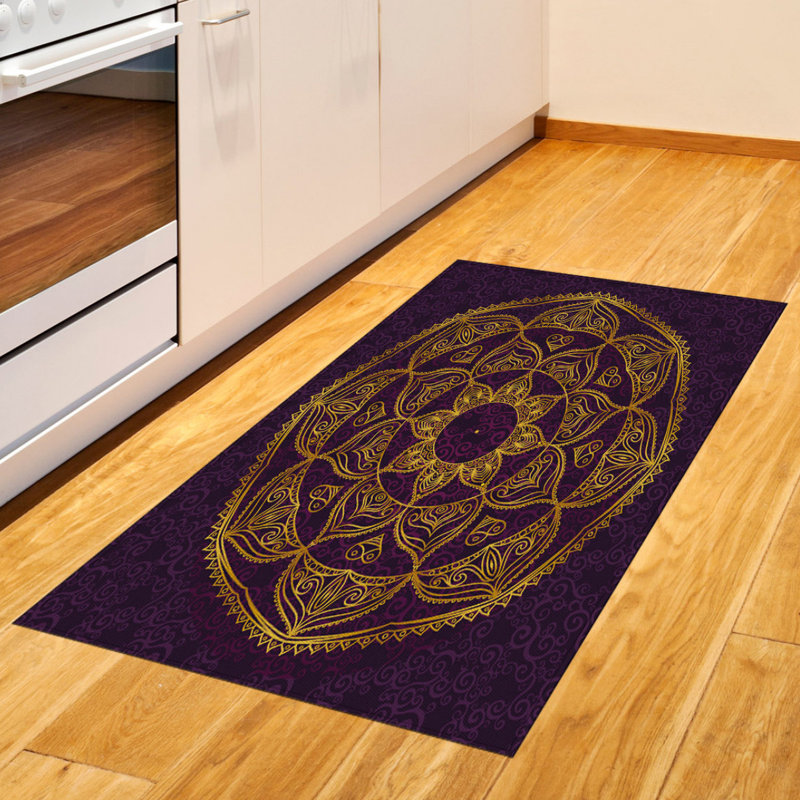 Mandala High Density Long Fiber Poly Threads Decorative Area Rug Carpet, Rectangle 2'7" x 5'