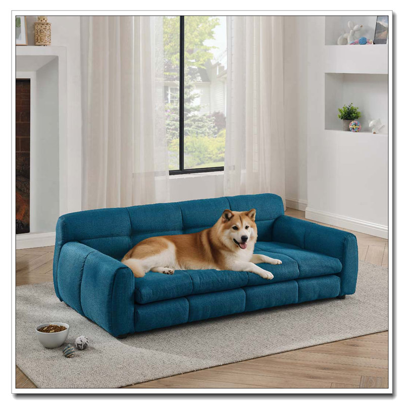Lit rectangulaire pour chien, canapé-lit pour chien, Bleu très foncé