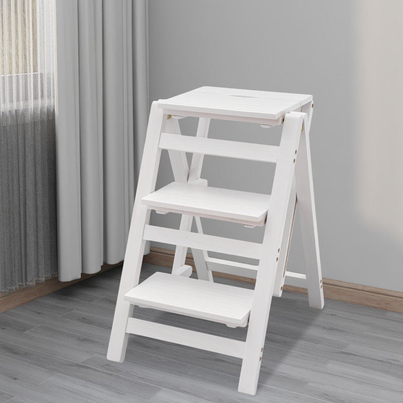 3 - Step Manufactured Wood Folding Small Step Ladder