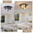 2-light Black Flush Mount Ceiling Light With Seeded Glass Shade For Hallway, Bedroom, Kitchen