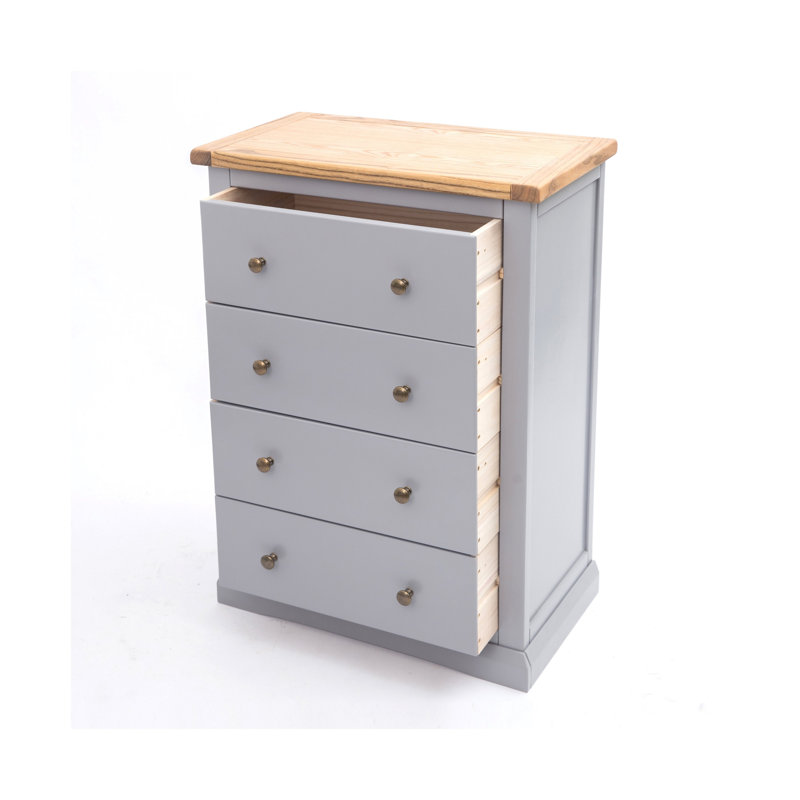 Millar 70cm W 4 - Drawer Chest of Drawers, Grey/Gold