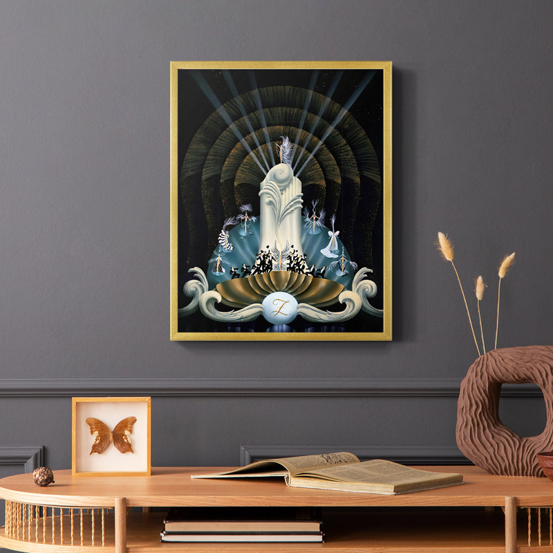 «Tranquility», reproduction encadrée - bois massif, Or, H 28 po x l 22 po