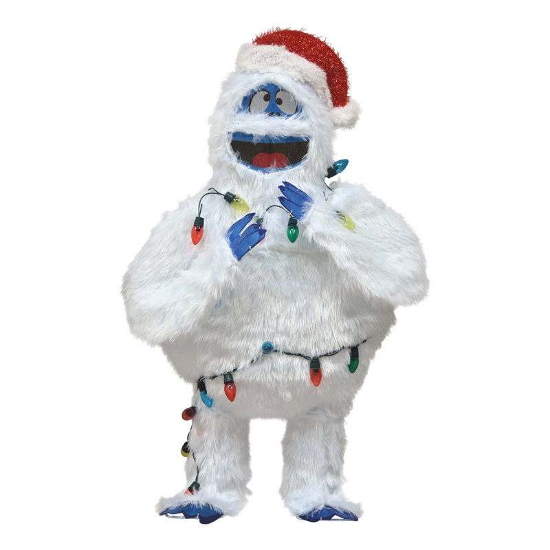 48-Inch White LED Bumble Christmas Yard Ornament with Multicolor Lights