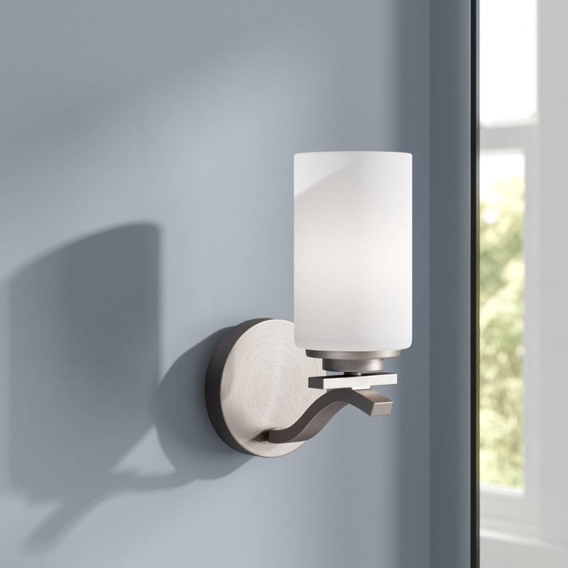 Applique murale 1 lumière pour salle de bain Mcgann, Nickel satiné
