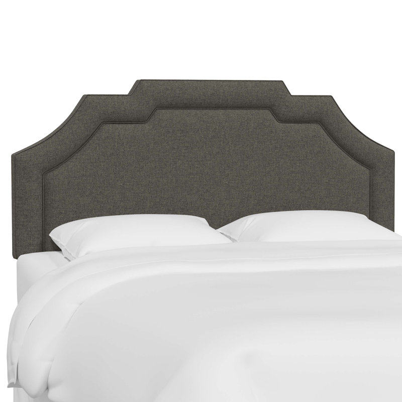 Tête de lit tapissier Jaoquim, Très grand, Lin gris anthracite texturé Zuma
