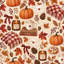 Papier peint citrouilles avec motif aquarelle-943438769