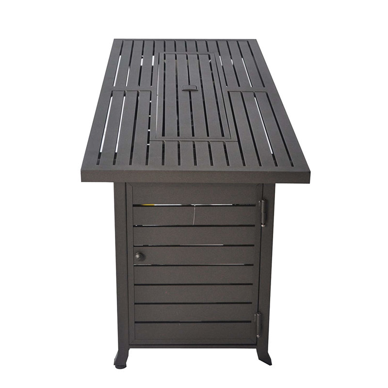 50000btu Rectangular Fire Pit Table, 57 In Propane, With Lid & Wind Guard, , Bronze Steel, Transform Your Garden Into A Magical Place Backyard Deck Patio Camping Party Propane 50000btu, Create Serene