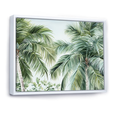 Palmiers sur la plage, impression sur toile