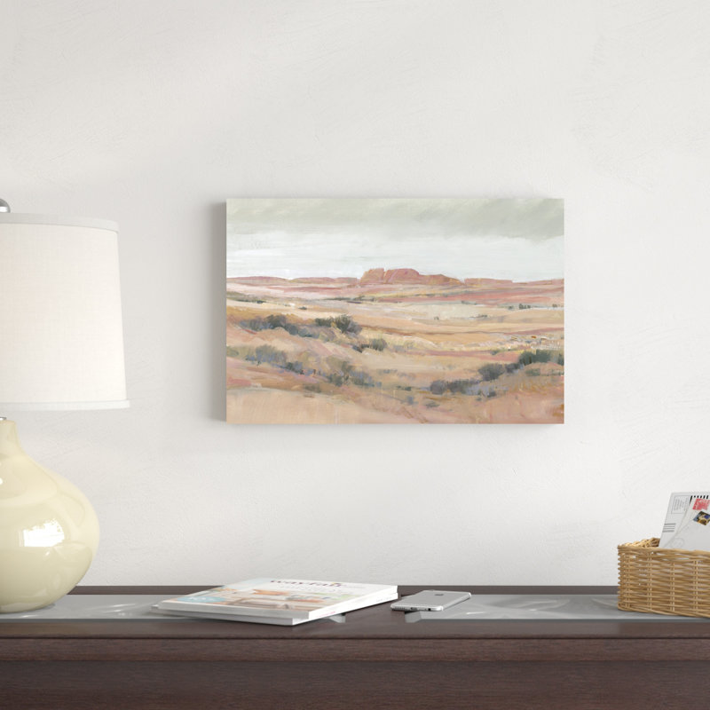 Southwest Landscape II, 12" H x 18" W, Framed Print without Mat, Gold