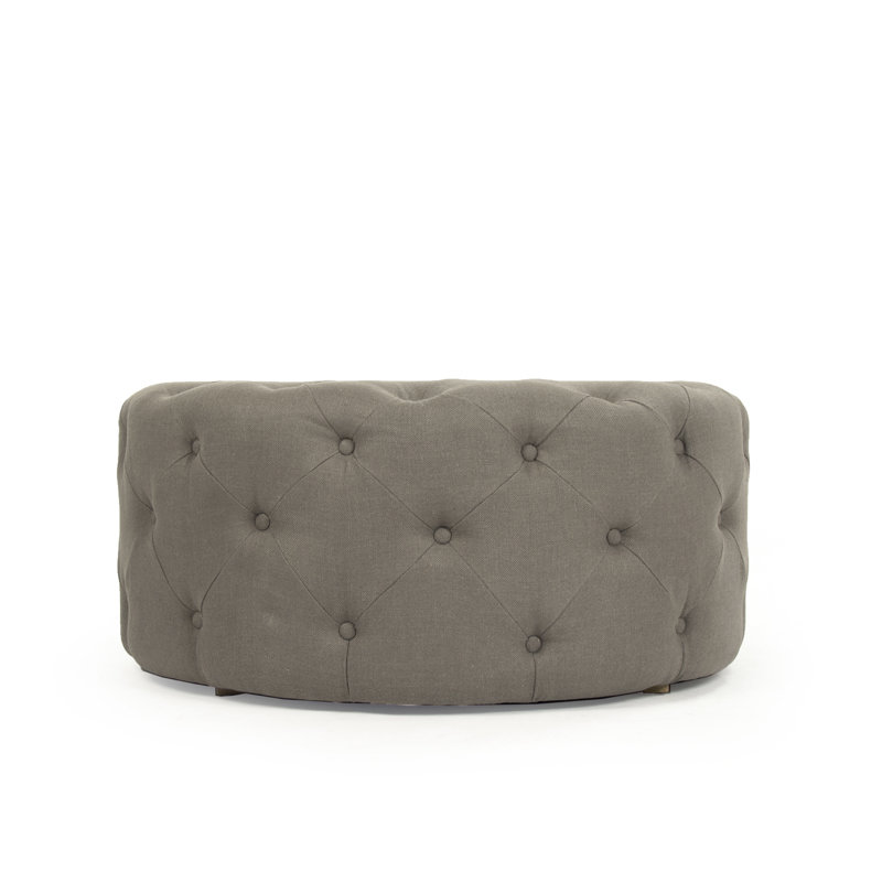 Round Ottoman, Gray