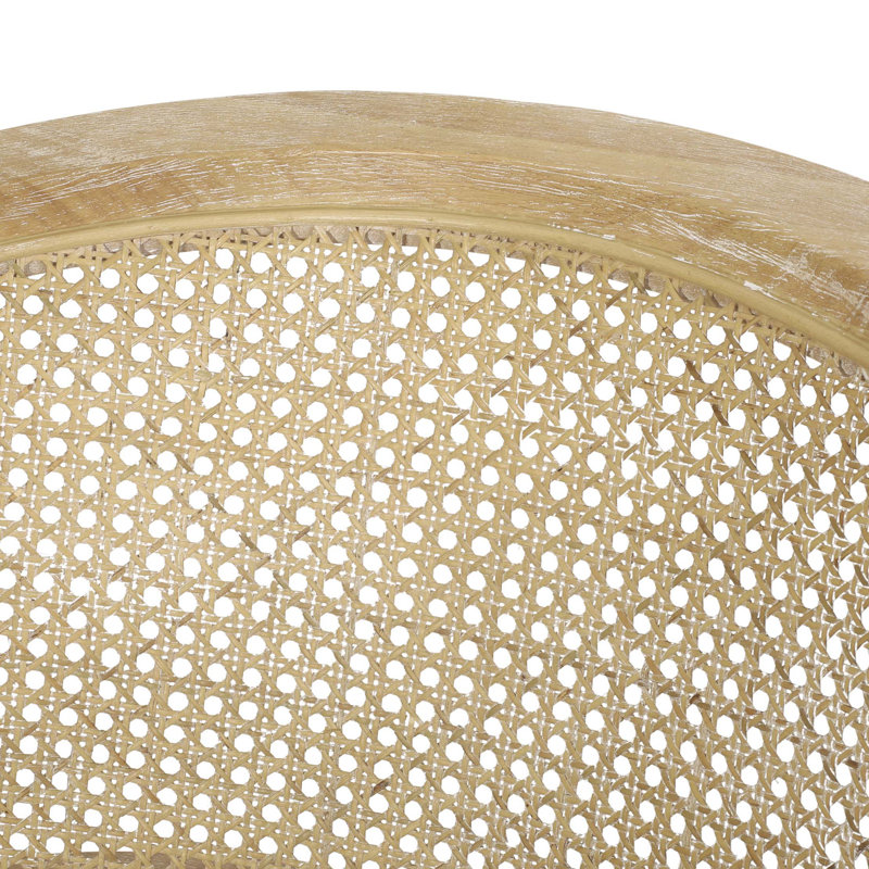 Chaise d'appoint en bois d'hévéa, Beige