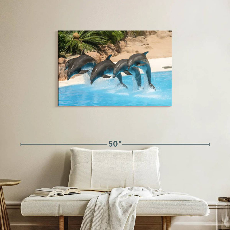 Synchronized Dolphins, 24" H x 36" W