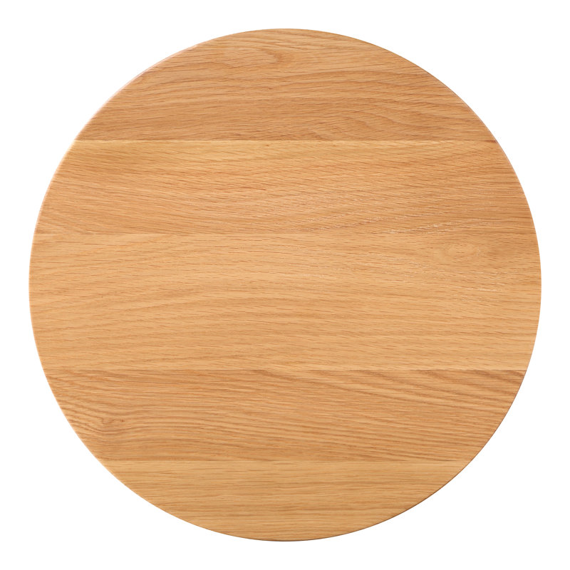 Natural Oak Round Abstract End Table