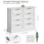 Commode de style campagnard blanc 47,2 po avec 8 tiroirs pour la chambre à coucher et le salon, commode de rangement moderne avec poignée en métal