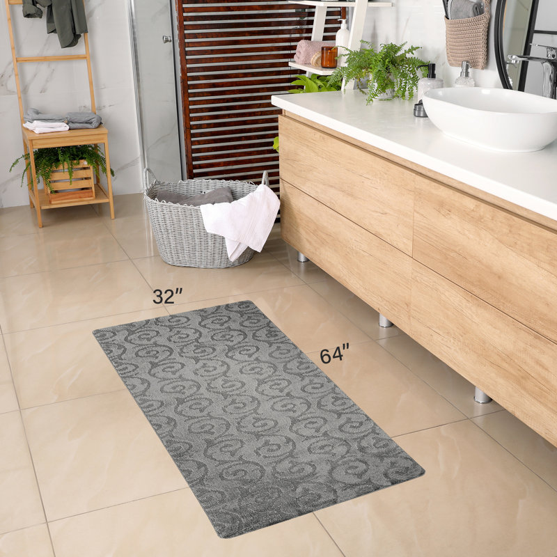 Tapis de cuisine Design, Rectangle 2 pi 8 po x 5 pi 4 po, gris