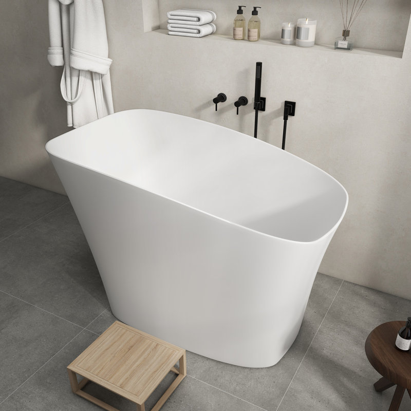 Baignoire profonde autoportante 51 po., Blanc mat