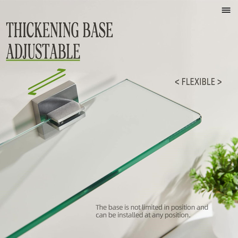 Jubal Glass Bathroom Shelves