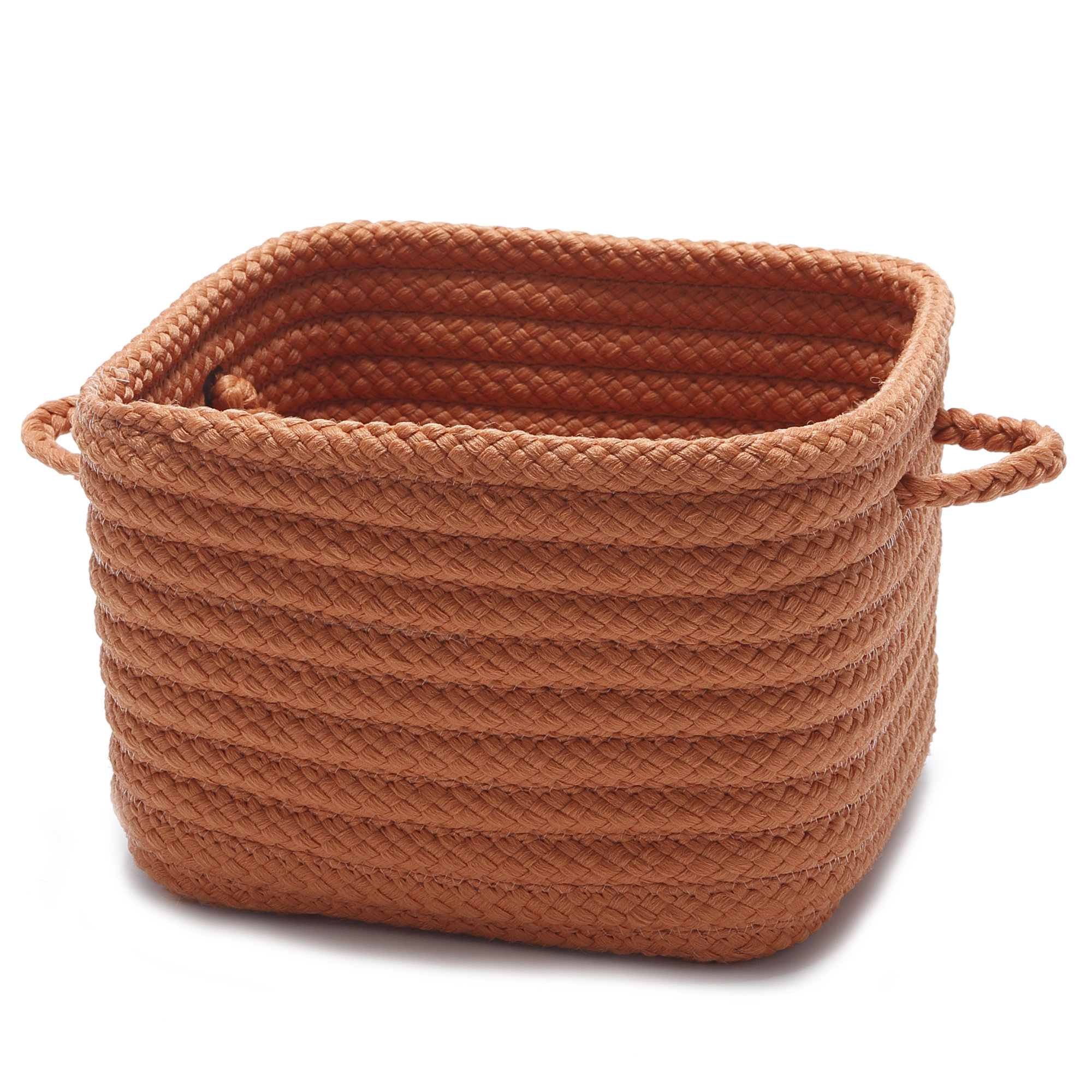 Kline Fabric Decorative Basket 1, 8" H x 11" W x 11" D, Orange