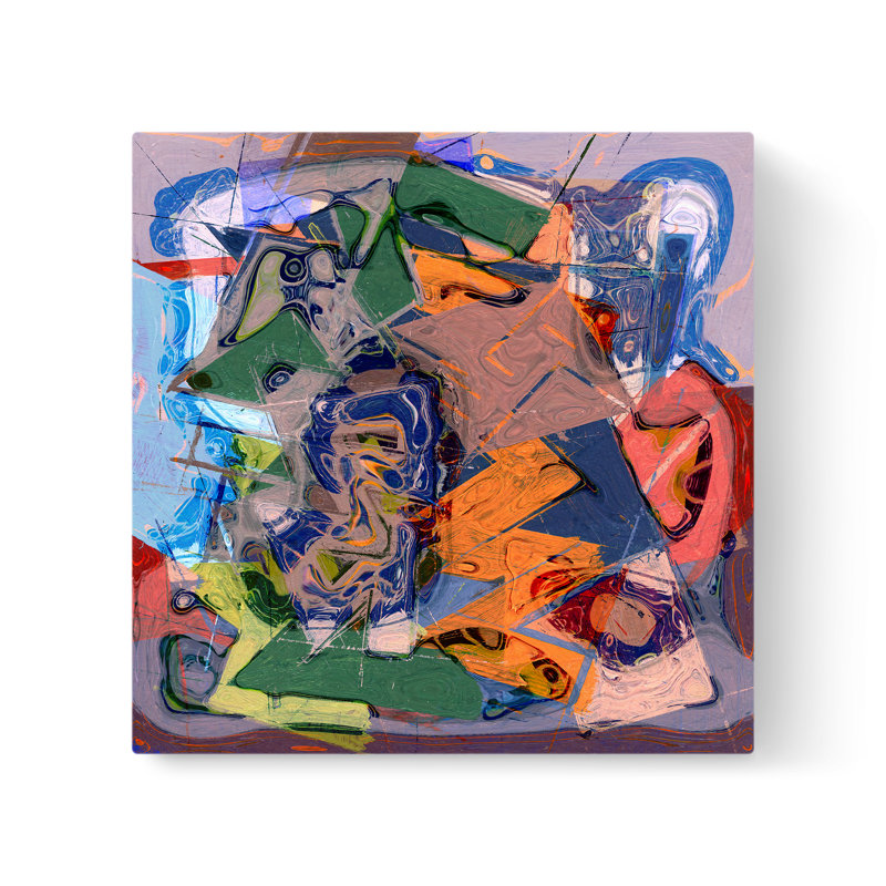 Bending Shapes I - Wrapped Canvas Painting, 24" H x 24" W x 1.5" D
