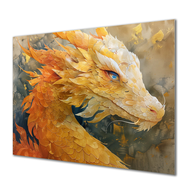 Wattson - Dragons Wall Art Living Room, Métal, H 30 po x l 40 po