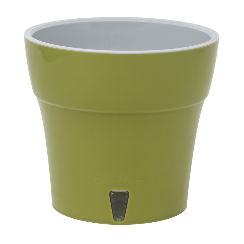 Lilabai Pot Planter, Green/White, 5" H x 5.3" W x 5.3" D
