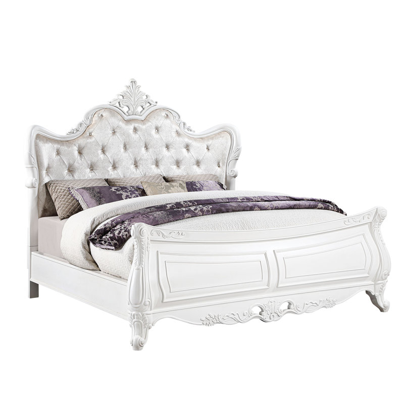 Ensemble de chambre à coucher Lasiya, Grand, 5 Pcs: Bed, 2 Dressers, Nightstand, Mirror