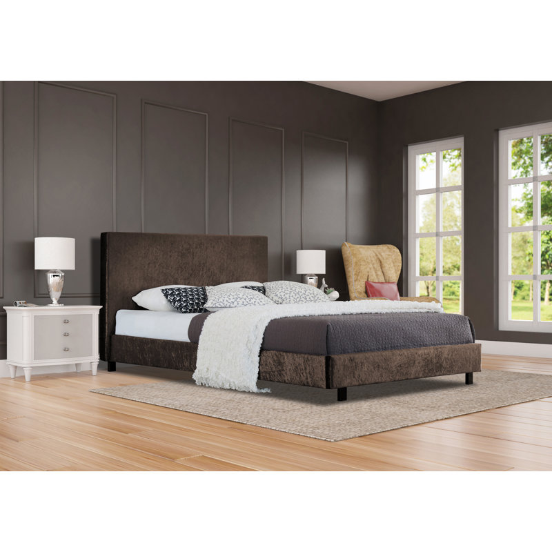 Doe Upholstered Bed, Single (3'), Brown