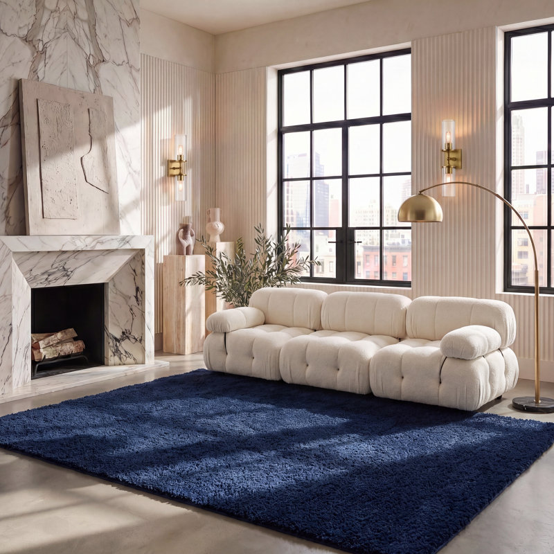 Tapis de couleur unie à poils longs Atlantis 100 Performance, Rectangle de 8 pi x 10 pi